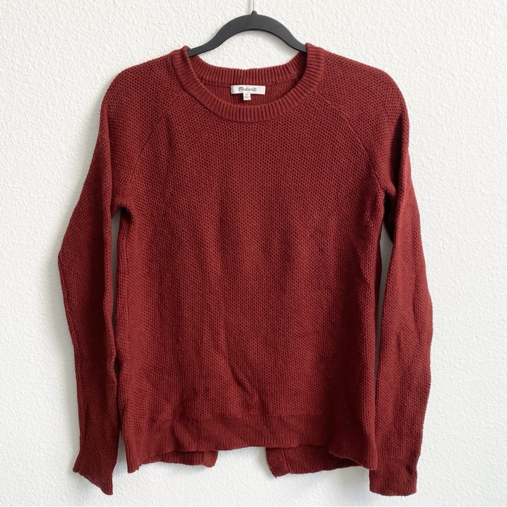 Madewell Women's Burnished Mahogany Province Cross-Back Knit Pullover Sweater